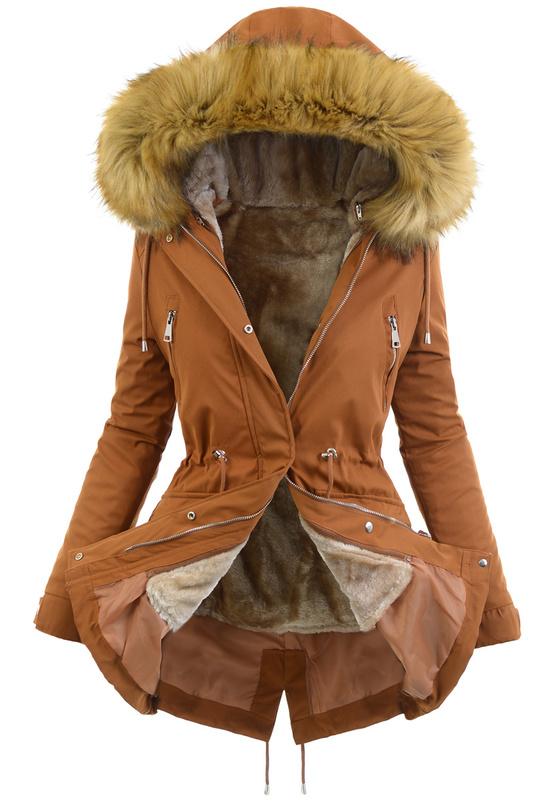 Damska Kurtka Parka 2w1 Dominika Brązowa