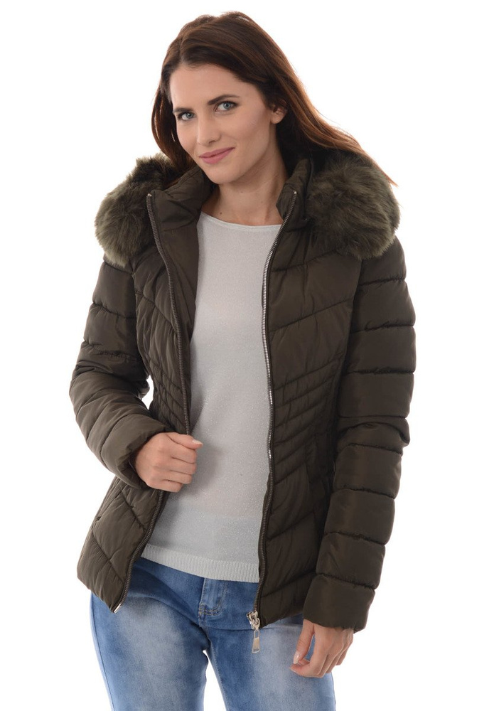 Damska Zimowa Kurtka Ortalionowa Zielona
