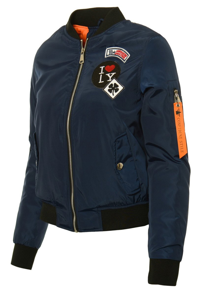 Damska Jesienna Kurtka Bomberka Elif Granatowa