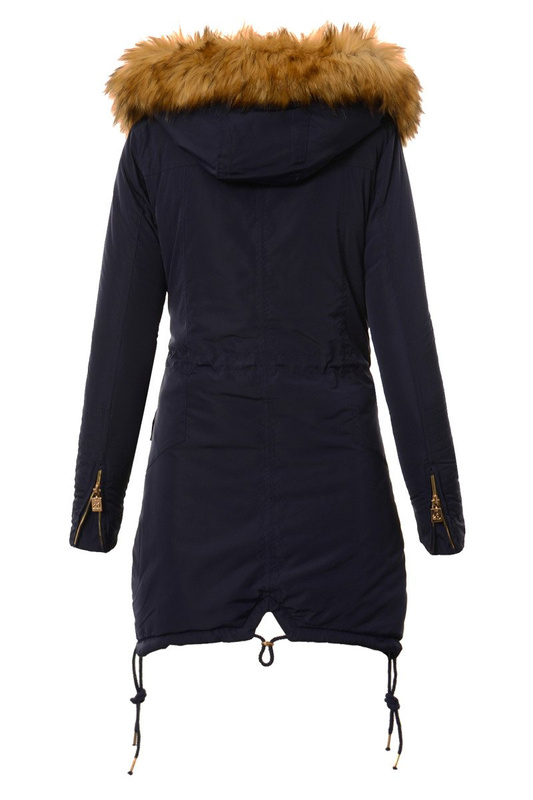 Damska Kurtka Parka Zimowa Granatowa