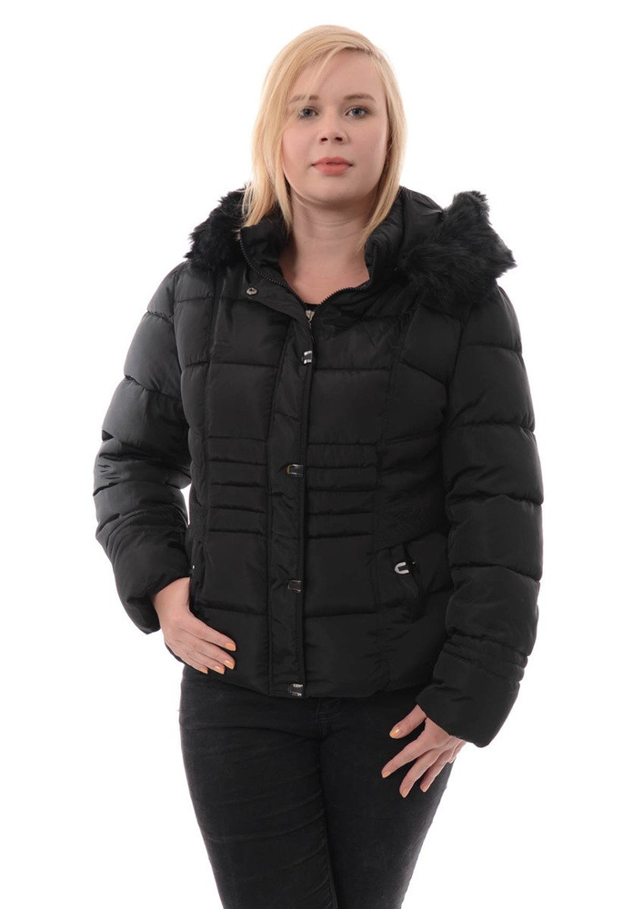 Damska Zimowa Ortalionowa Kurtka Czarna