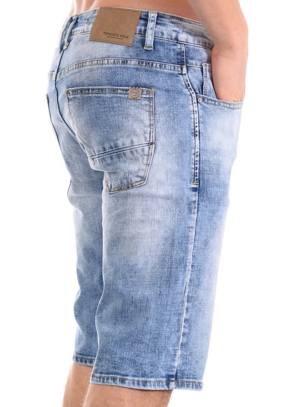 Męskie Spodenki Jeansowe Niebieskie