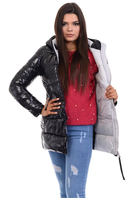 Damska Kurtka Ortalionowa Liza Czarno-Szara