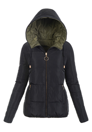 Damska Kurtka Ortalionowa Dwustronna Nastia Czarna