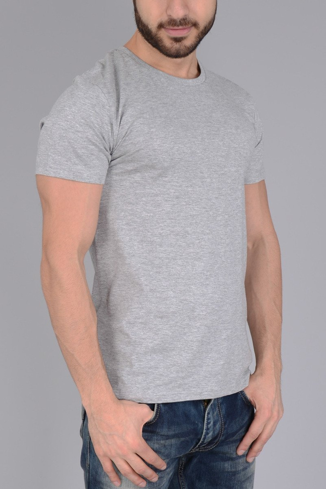 Męska Koszulka T-shirt Basic Gładka Szara