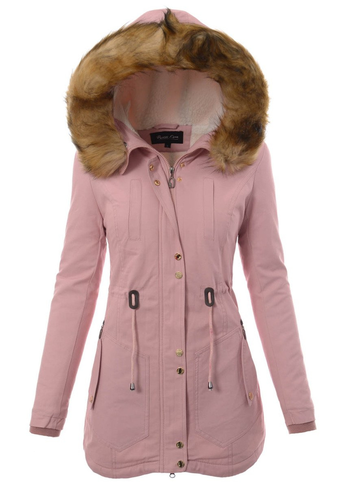 Damska Kurtka Parka Zimowa Adelina Różowa