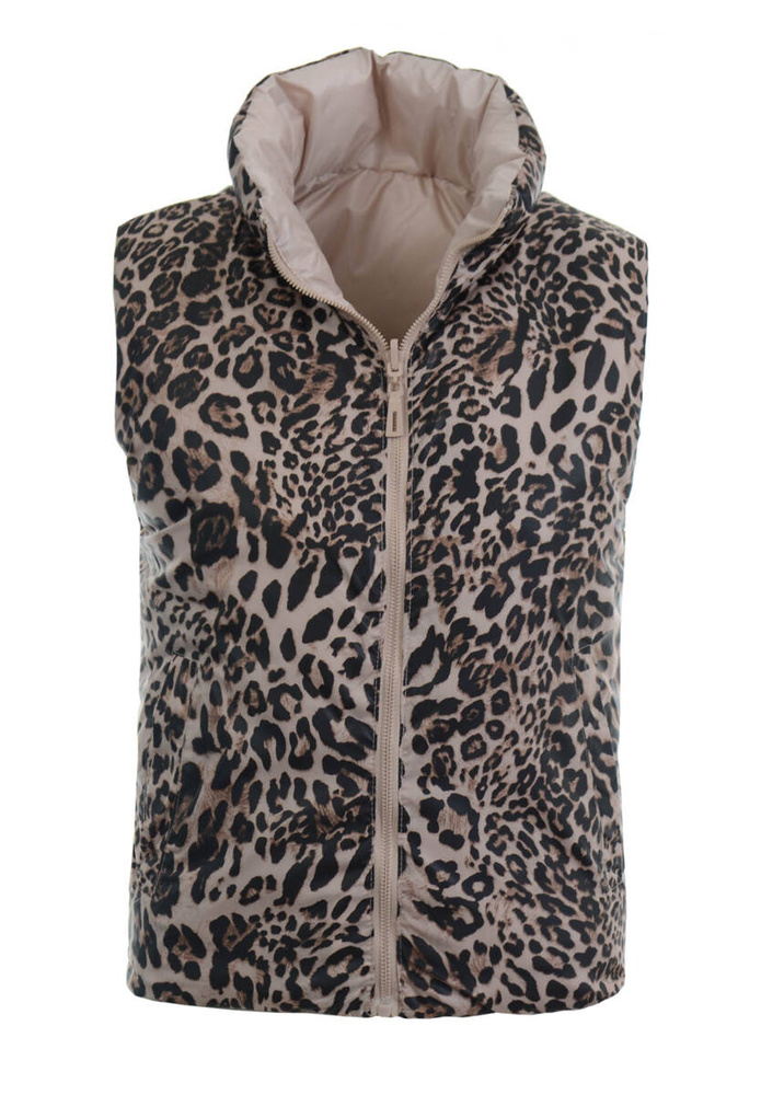 Damska Kamizelka Bezrękawnik Dwustronny Daria Perłowo Beżowy