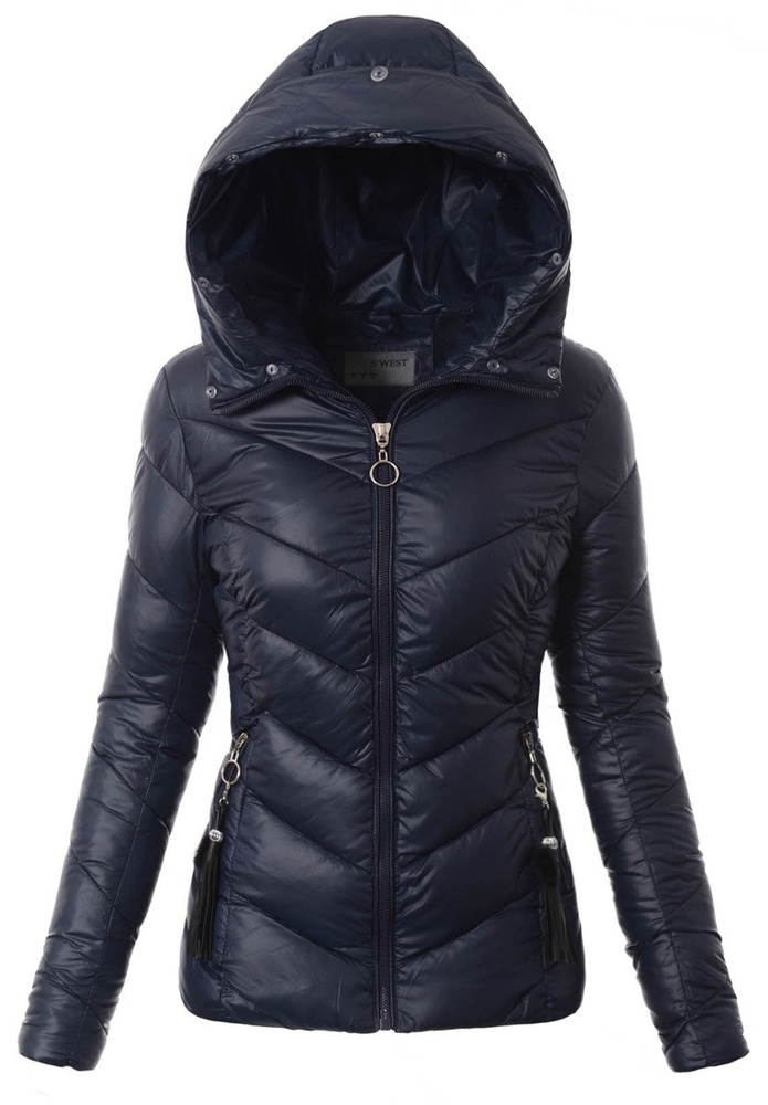 Damska Zimowa Kurtka Ortalionowa Granatowa