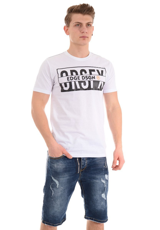 Męska Koszulka T-Shirt Nadruk Biała
