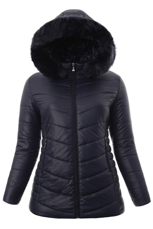 Damska Zimowa Ortalionowa Kurtka Otylia Granatowa