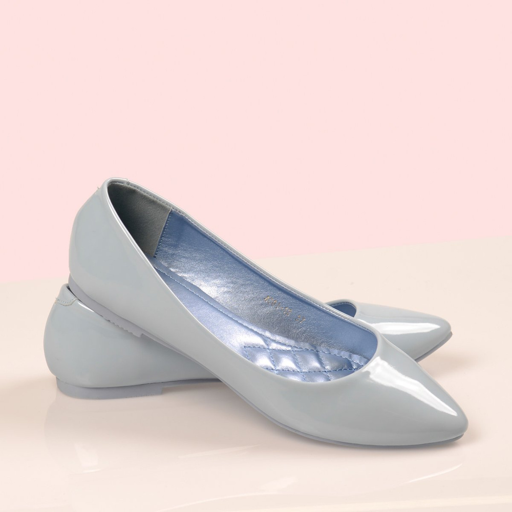 Damskie Buty Baleriny Pastelowe Clarisse Niebieskie