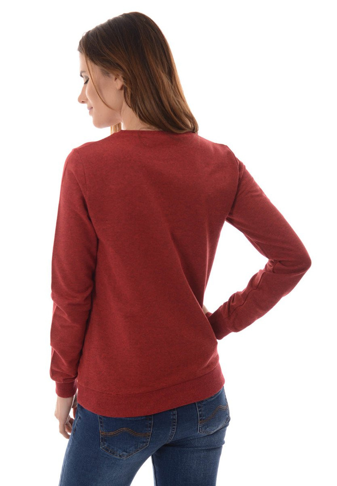 Damska Bluza Bawełniana Nadruk PARIS Bordowa