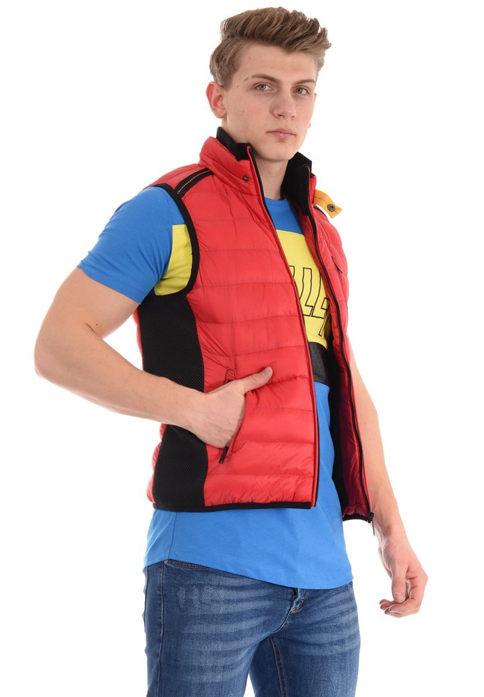 Męska Kamizelka Bezrękawnik Czerwony