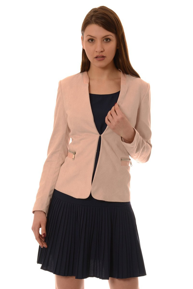 Damski Żakiet Pudrowy Róż