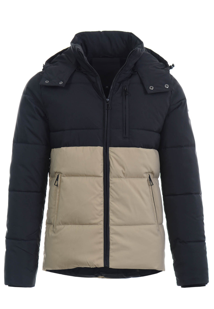 Męska Zimowa Kurtka Roman Beżowo-Czarna