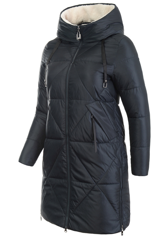 Damska Kurtka Pikowana Długa Blanca Granatowa