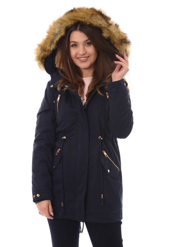 Damska Kurtka Parka Zimowa 2w1 Maryla Granatowa