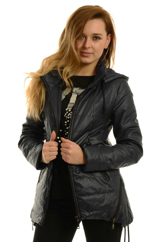 Damska Jesienna Wiosenna Kurtka Ortalionowa Asena Granatowa