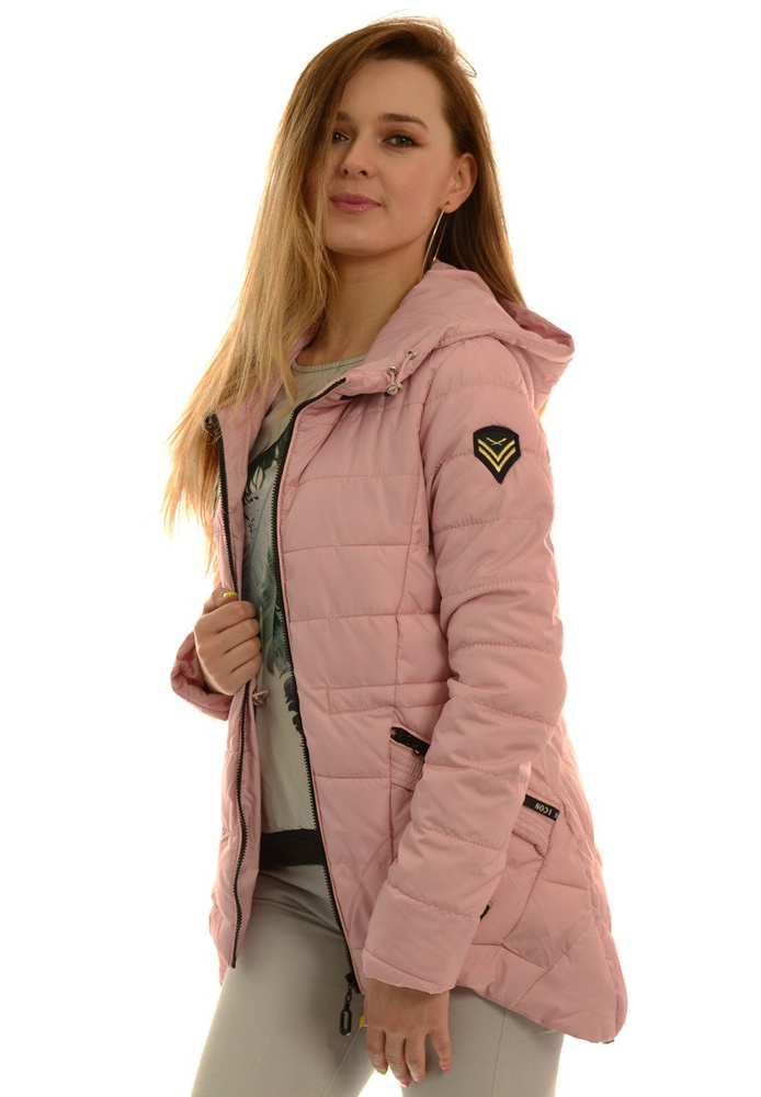 Damska Jesienna Wiosenna Kurtka Lilien Różowa