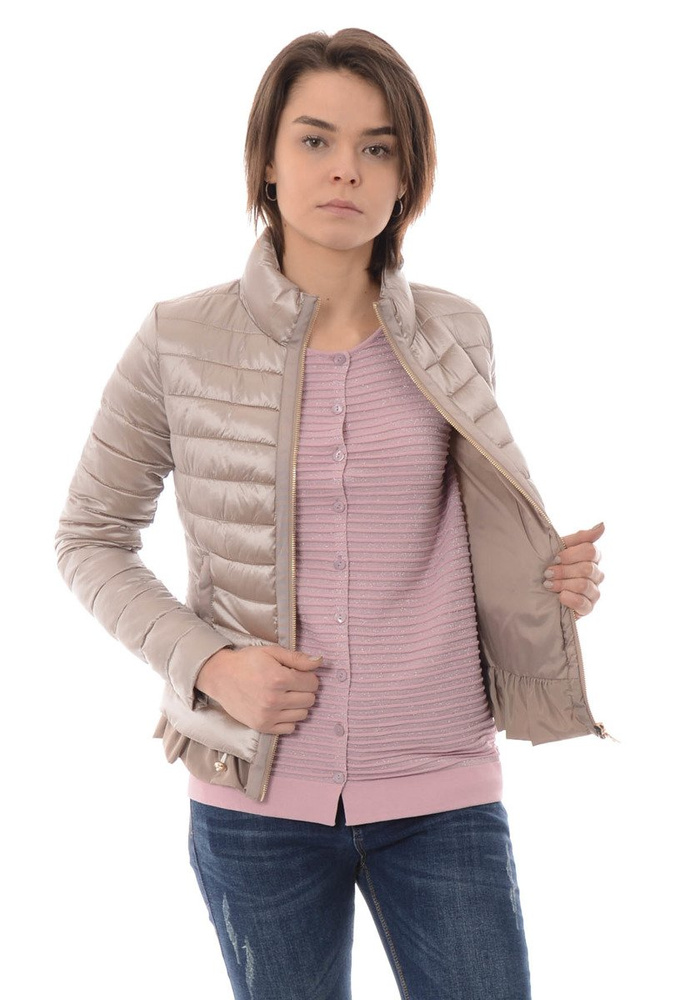 Damska Wiosenna Kurtka Beżowa