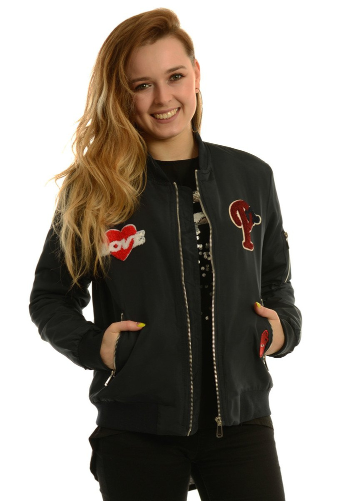 Damska Jesienna Kurtka Bomberka Kenza Granatowa