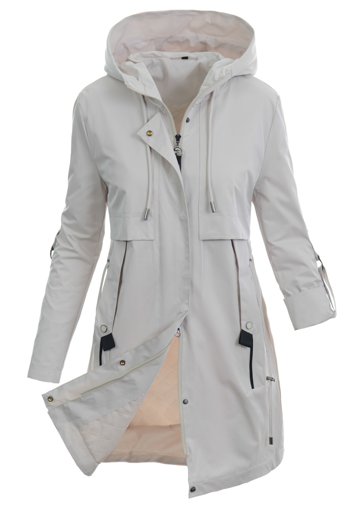 Damska Wiosenna Kurtka Płaszcz Parka Oksana Ecru