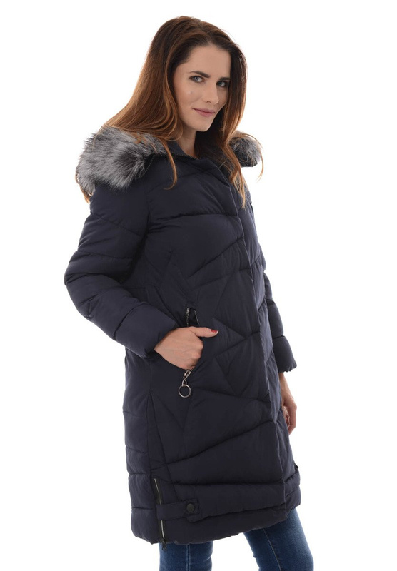 Damska Zimowa Kurtka Ortalionowa Miriam Granatowa