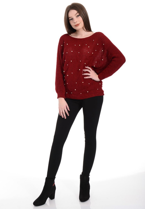 Damski Sweter Bordowy