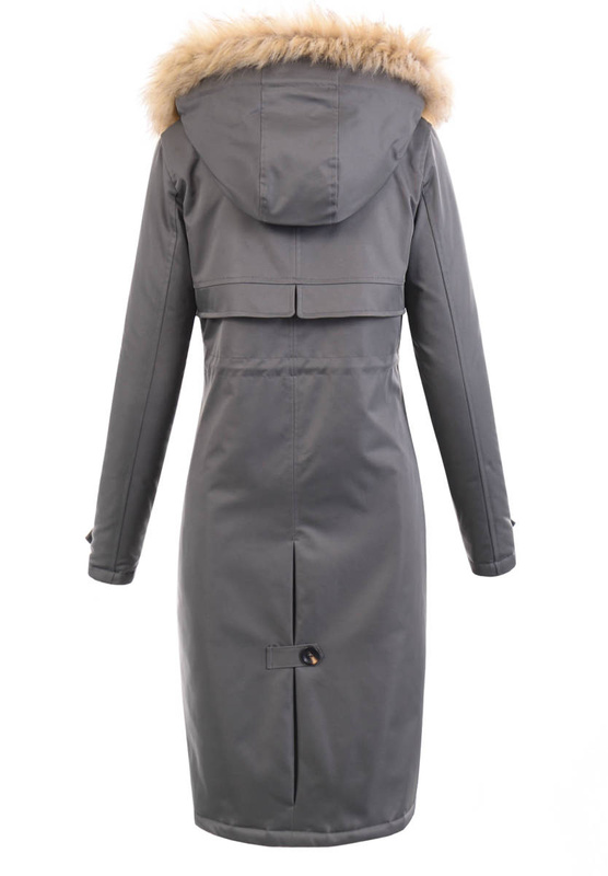 Damska Kurtka Parka Zimowa Selena Szara