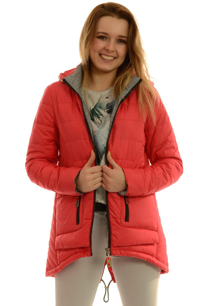 Damska Jesienna Wiosenna Kurtka Zoja Czerwona