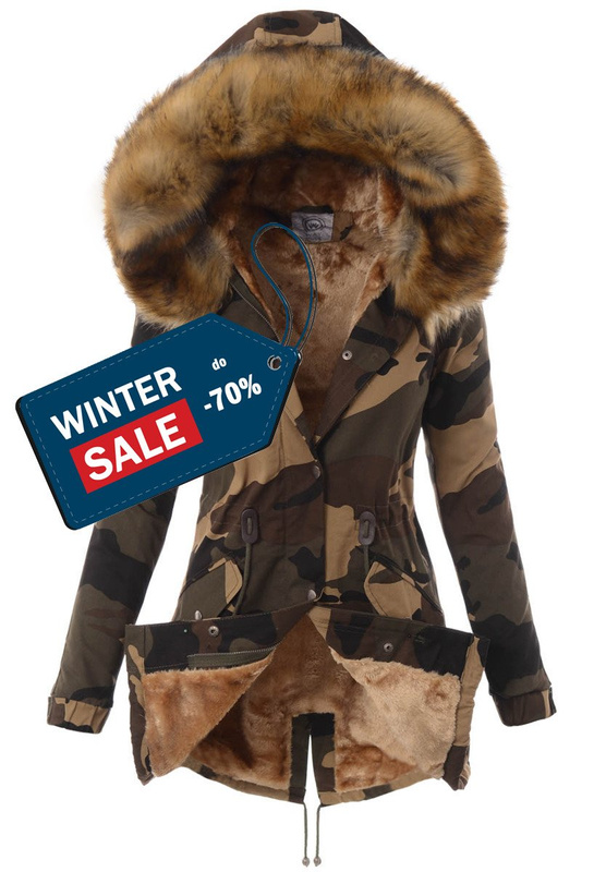 Parka Filomena Zielona z Brązowym Futerkiem