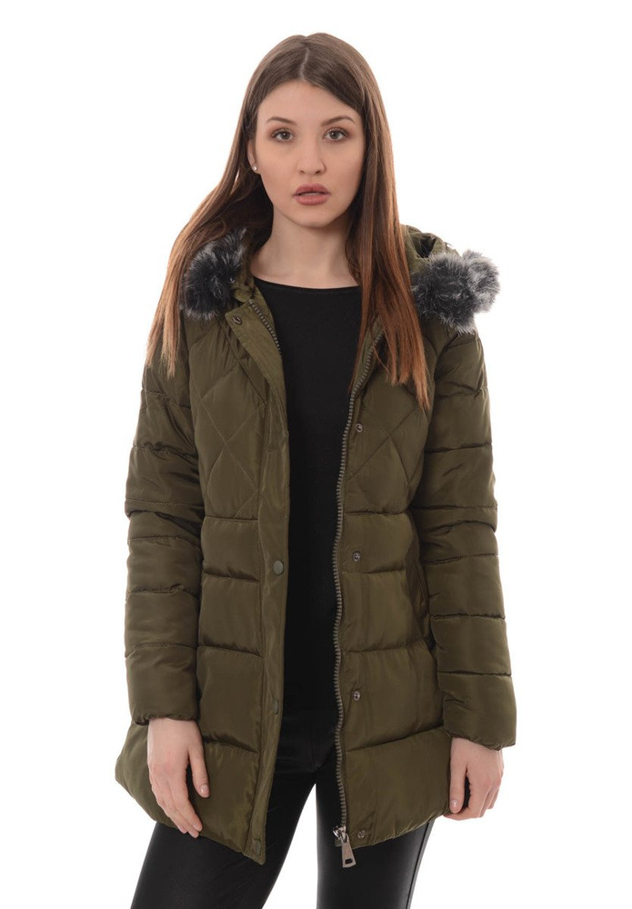 Damska Zimowa Kurtka Ortalionowa Zielona