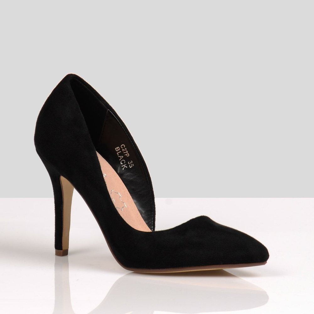 Asymetryczne Szpilki w Szpic Sandra Czarne