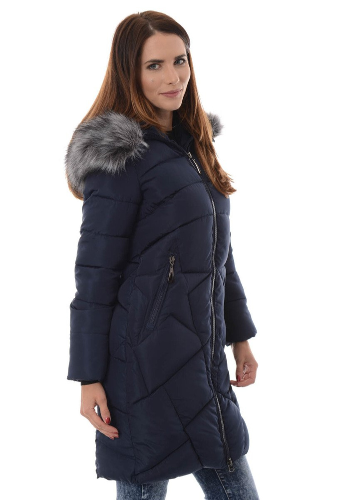Damska Zimowa Kurtka Ortalionowa Florencja Granatowa