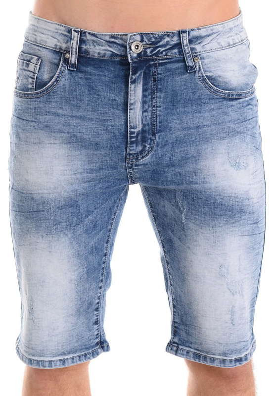 Męskie Spodenki Jeansowe Niebieskie