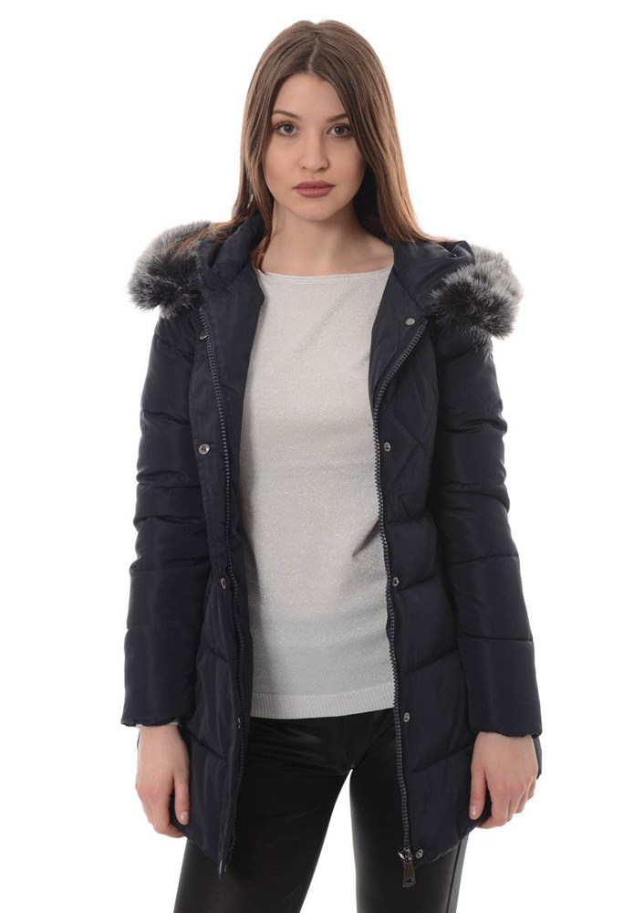 Damska Zimowa Kurtka Ortalionowa Granatowa