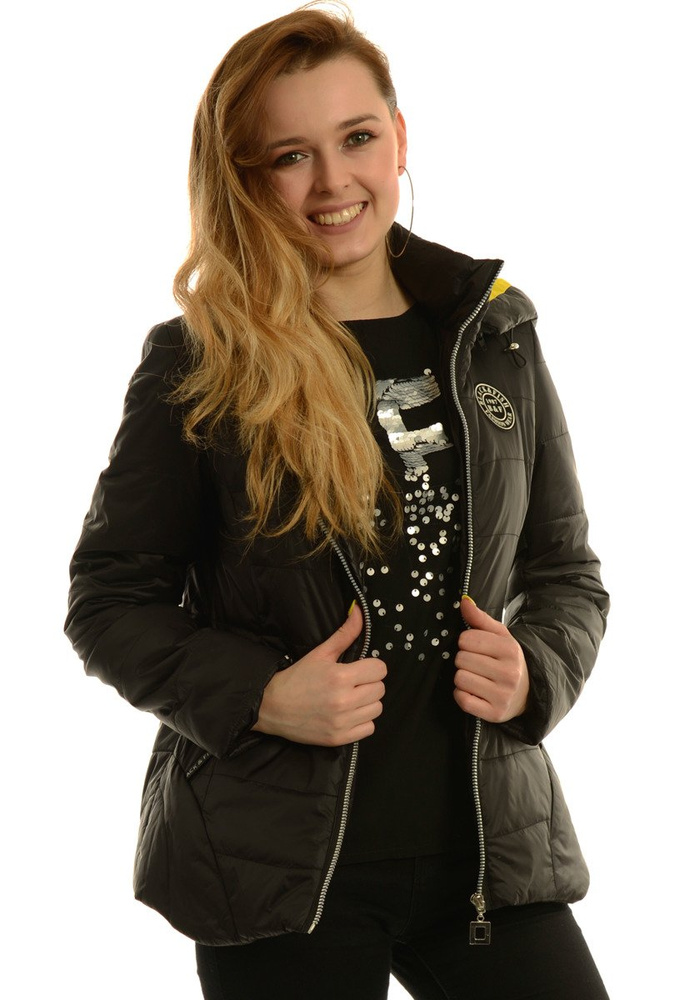 Damska Jesienna Wiosenna Kurtka Vivian Czarna