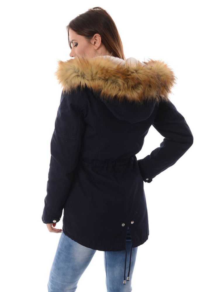 Damska Kurtka Parka Zimowa 2w1 Amira Granatowa