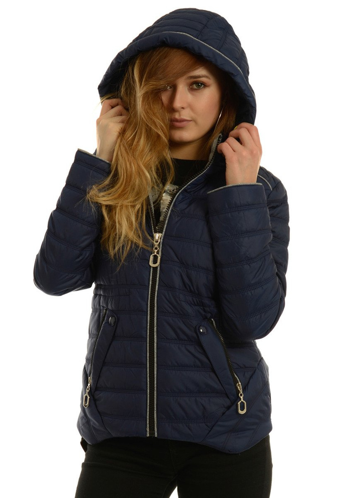 Damska Jesienna Wiosenna Kurtka Granatowa