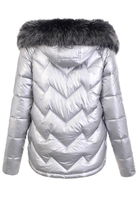 Damska Kurtka Ortalionowa Michalina Srebrna