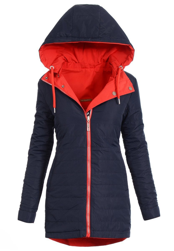 Kurtka Dwustronna Claudia Wiosenna Czerwono - Granatowa