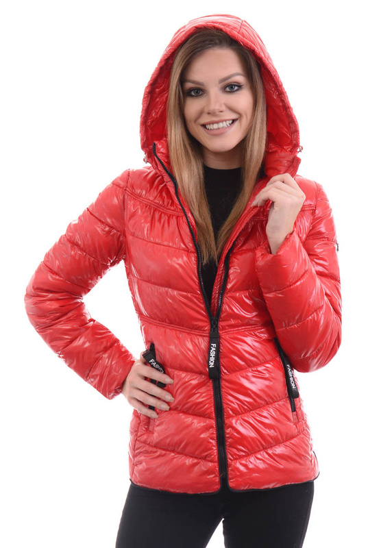 Damska Wiosenno - Jesienna Kurtka Samanta Czerwona