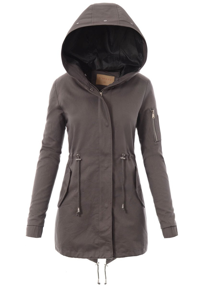 Piękna Damska Kurtka Parka 2w1 Emilia Szara