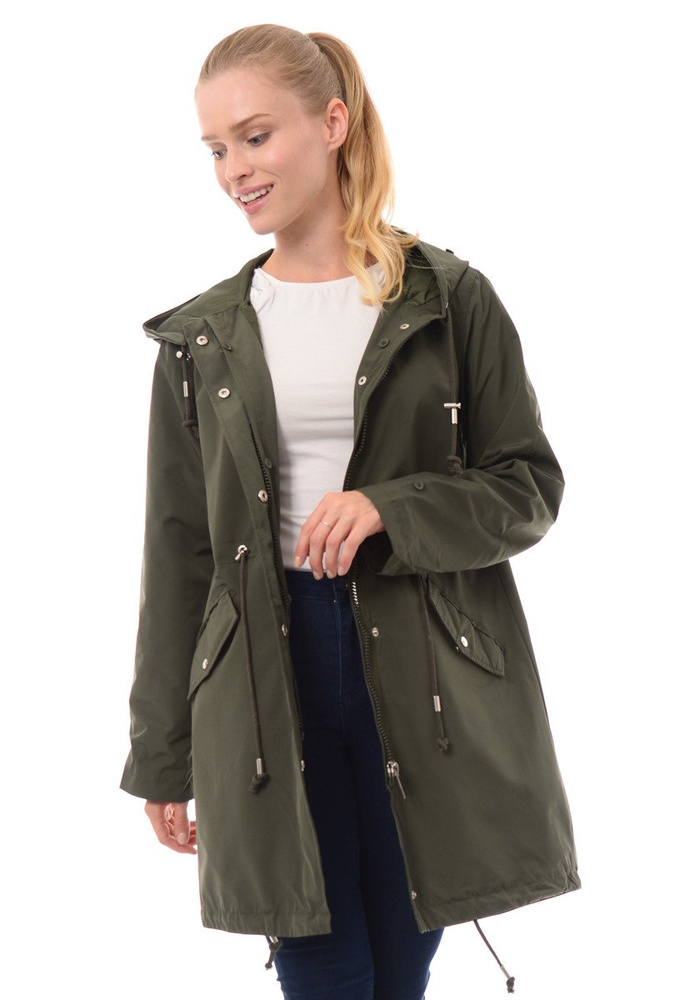 Kurtka Parka 2w1 Zielona Z Białym Futerkiem
