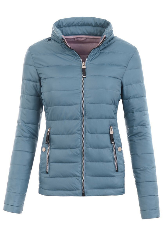 Damska Wiosenna Kurtka Maryla Pastelowo Niebieska