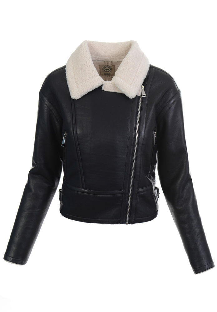 Damska Zimowa Kurtka Kożuszek Maja Czarna