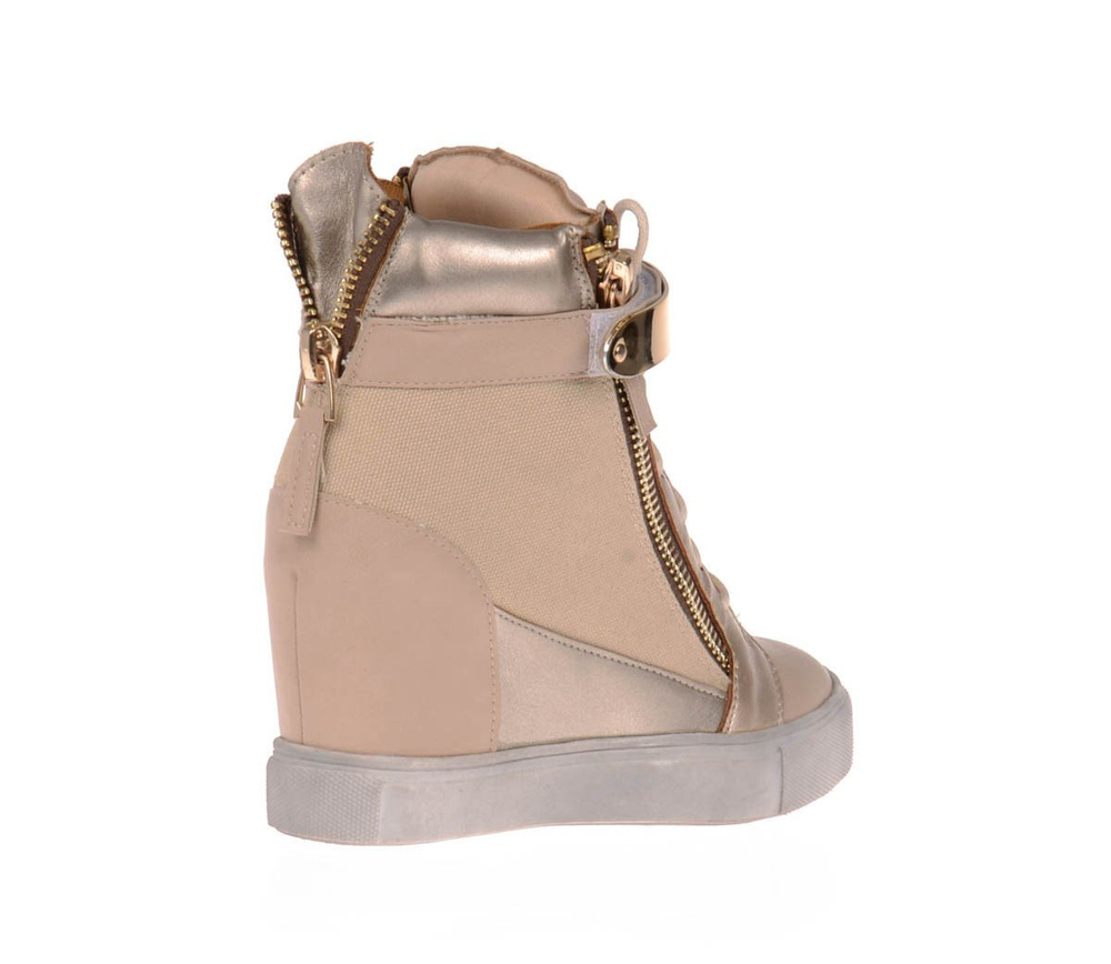 Damskie Botki Sneakersy Złote Ozdoby GOLD