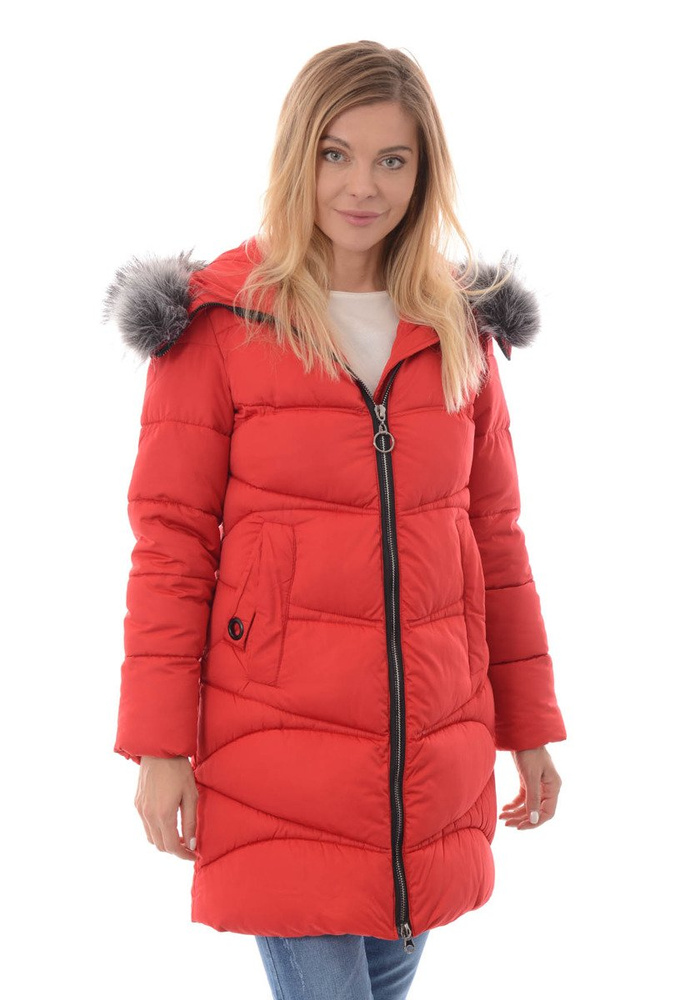 Damska Zimowa Kurtka Ortalionowa Klementyna Czerwona