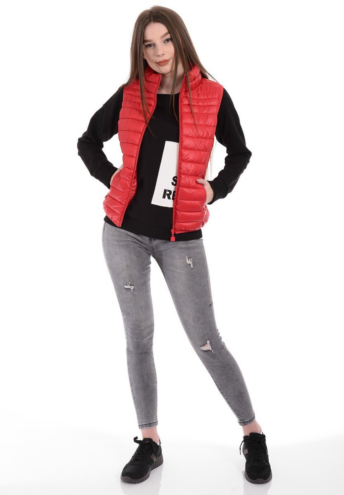 Damska Kamizelka Bezrękawnik Jasmina Czerwony