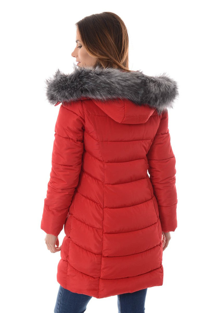 Damska Zimowa Kurtka Ortalionowa Elif Czerwona
